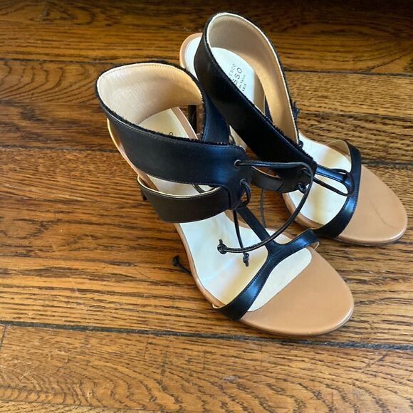 Francesco Russo high heel sandal beige and black size 35 - Picture 2 of 12